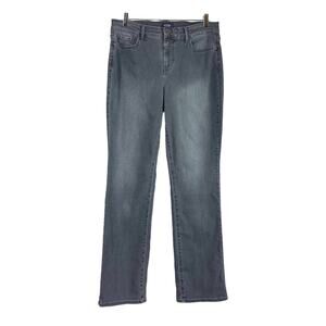 NYDJ Jean Marilyn Straight Leg 10" Mid Rise Slimming Medium Gray Women’s Size 10
